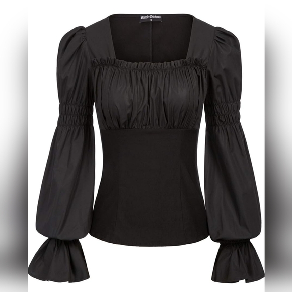 Scarlet Darkness Peasant Blouse - Picture 2 of 14